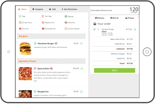 Pickup, Delivery and Dine in.